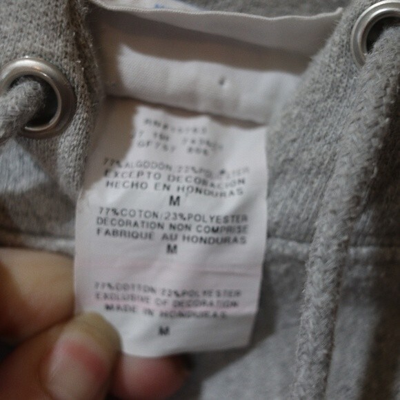 Vintage Champion Gray Reverse Weave Hoodie Sweatshirt Medium Logo Spellout - Picture 10 of 11